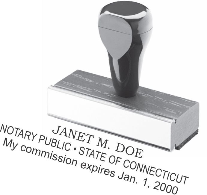 CONNECTICUT WOOD HANDLE NOTARY STAMP